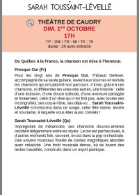 Presque oui Sarah TOUSSAINT-LEVEILLE